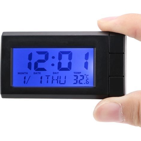 Horloge de voiture. thermomètre de voiture. détection de température. montre électronique de voiture. calendrier de voiture. indicateur de température lumineux