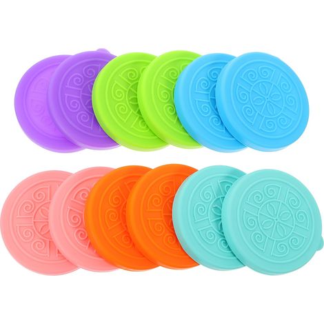 12 Couvercles Pour Pots De Yaourt En Silicone Couvercles Ronds De 2.36 Pouces Pour Bols À Sauce Et Tasses À Tremper Idéals Pour Cuisine Pique- Et Barbecue (1/4)