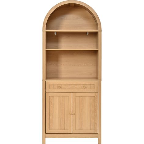 Aparador alto con arco, mueble de MDF y aglomerado, 76 x 40 x 180 cm, natural, MODENUIT (1/5)