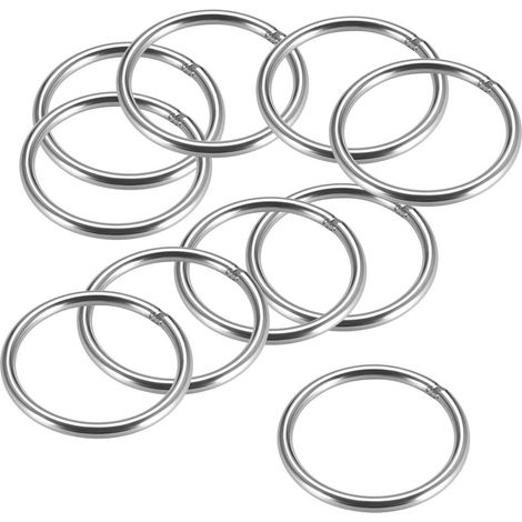 Sourcing map 10 pièces Anneaux de cerclage soudés en acier inoxydable 50 x 4 mm (1/3)