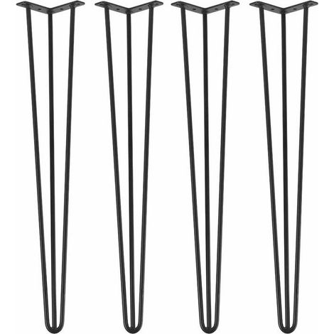 Pieds de table en épingle à cheveux, pieds de table en métal, pieds de bureau pour ordinateur portable bricolage avec trous pré-percés pour meubles de bureau, table à manger (28,5 ) (1/5)