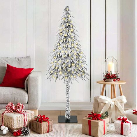 vidaXL Sapin de Noël Blanc 150 cm PE et Acier (1/5)
