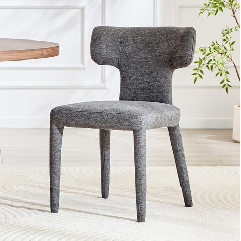 Chaise de salle à manger 45x47,5x80,7 cm en tissu gris, lot de 2, moderne pour salon FloraGrace (1/5)