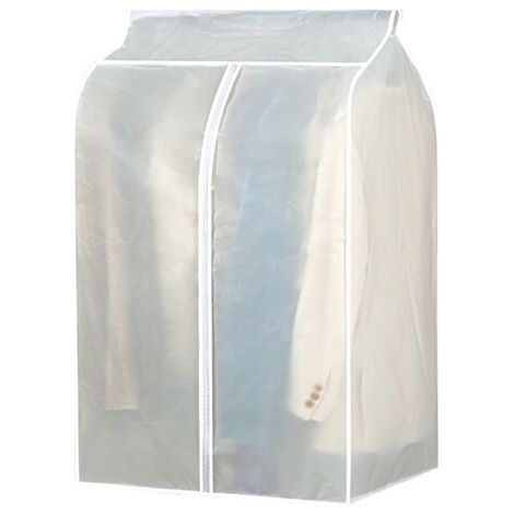 Housse de vêtement – protège-cintre – sac de suspension étanche 5080120 cm – PEVA blanc (1/5)