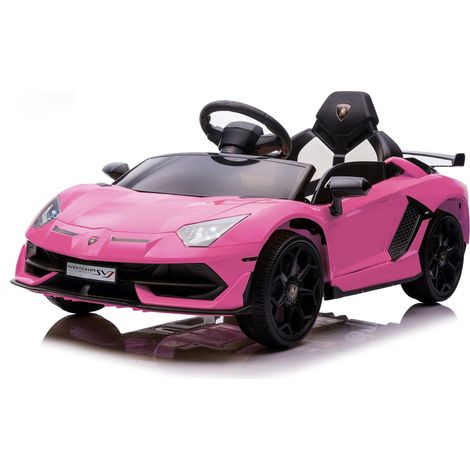 Coche eléctrico 12V para niños, Lamborghini con licencia oficial, Mando a distancia, 3-5 km/h, Puertas hidráulicas, De 3 a 8 años, Rosa (1/4)