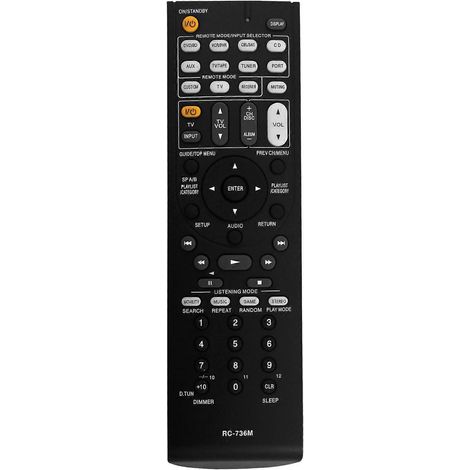 Télécommande de remplacement RC-736M pour systèmes home cinéma Onkyo HT-R570, HT-S5200, HT-S5200B, HTP-570, SKF-570, LSKF-570R, LSKR-570R et SKB-570 (1/5)