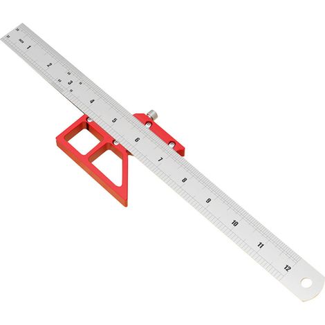 Règle de Centre de Matériaux Premium, 12 Pouces 45 ° 90 ° Mesure de L'outil écrit avec une Large Gamme, pour les Professionnels des Charpentiers, Acier en Alliage en Acier en Alliage en. (1/5)