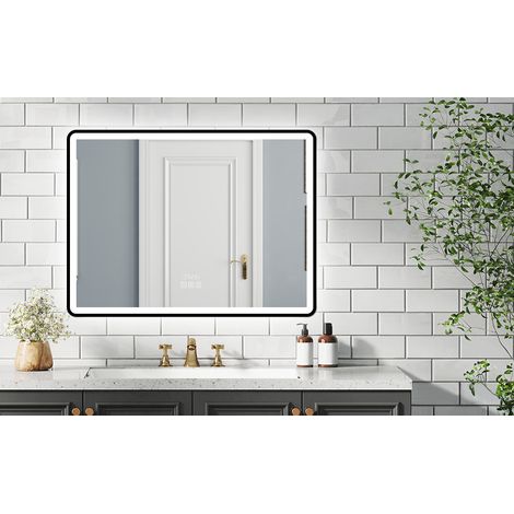 AVER-GROWTH 50x70cm Rectangle 3 adjustable LED colors Bathroom Mirror with Anti-fog, Bluetooth Speaker (1/5)