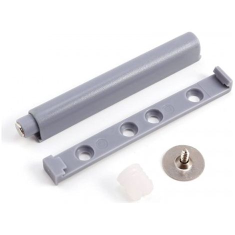 Poussoir de porte, ouverture par pression, PVC gris, 1 pièce. (1/4)