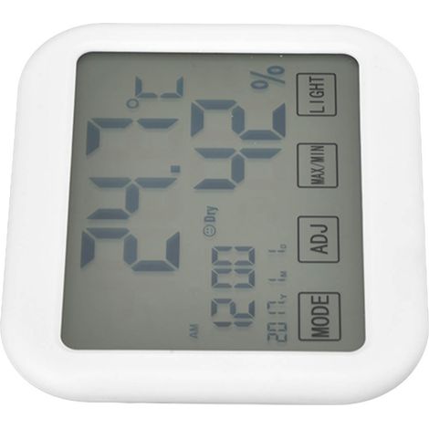 Digitales Thermometer mit intelligenter Touch-Funktion, Weckerfunktion, Temperatur- und Feuchtigkeitsaufzeichnung sowie leuchtendem LCD-Display (1/5)