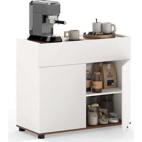 Sideboard Buffet Cabinet with Storage, White, 2 Doors (1/5)