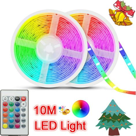 Lumieres LED RGB avec 20 metres (10 metres / rouleau, 2 rouleaux au total) IP65 etanche 12V EU (1/5)