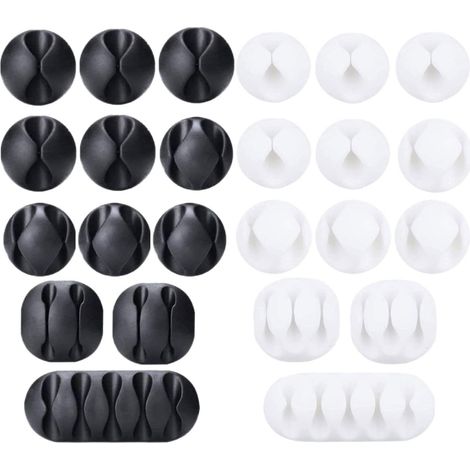 Cable Clip - TPR Auto-Adhesive Cable Holder - For Desk Office Car Home - Holds Cables Up To 7 mm - Pack Of 10 (1/5)