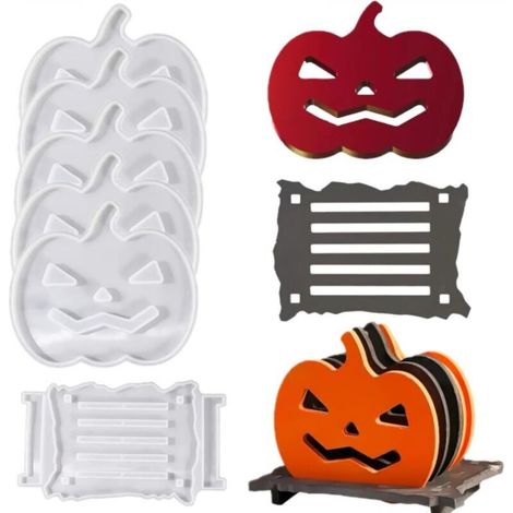 Epoxy resin silicone pumpkin mold with stand, Halloween pumpkin mold (1/5)
