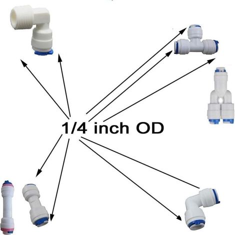Bardusch - Raccordi rapidi per tubi dell'acqua, compatibili con depuratori d'acqua ad osmosi inversa, 30 pezzi per confezione. (1/3)