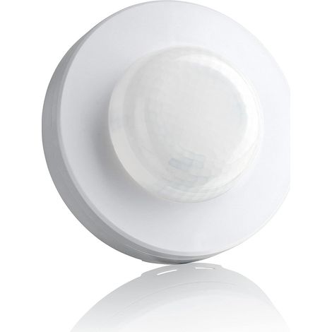 1 Détecteur de mouvement IP65, Montage plafond, Portée 20m, Angle 360°, Programmable, Extérieur