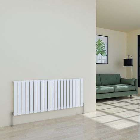 Warmehaus White Radiator Flat Panel Horizontal Single 600x1428mm
