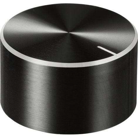 TRU COMPONENTS TC-11696508 Tête de bouton rotatif avec marquage noir (Ø x H) 30 mm x 17 mm aluminium (1/4)