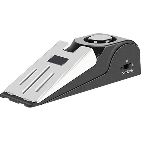Cale de porte, butée de porte avec alarme, butée de porte en caoutchouc antidérapant, 3 niveaux de sensibilité réglables pour la sécurité de la maison/des enfants (1 paquet) (1/5)