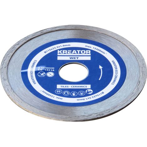 Disco diamantato per piastrelle, cotto - Foro 22,2 mm 3 dischi 115 mm 1,9 mm KREATOR (1/2)