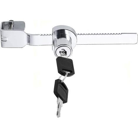 CCYKXA Sliding Saw Lock with Different Key Glass Display Cabinet Lock Vivarium Terrarium Showcase Glass Door Ratchet Lock (Silver)