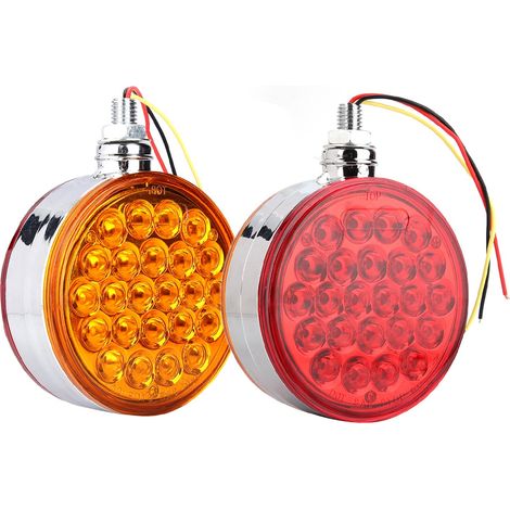 Wasserdichte, doppelseitige, mit einem Bolzen befestigte, reflektierende Seitenmarkierungsleuchte mit 48 LEDs für LKW oder Anhänger. (1/2)