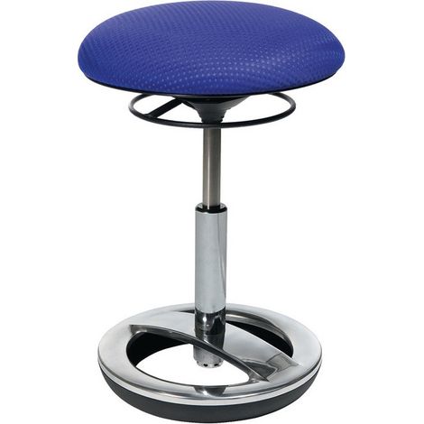 Taburete con anillo reposapiés, tapicería azul, altura del asiento 440-570mm TOPSTAR (1/5)