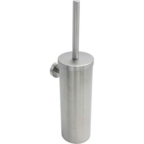 Brosse WC murale - MICH - Poils durs - Argent - Montage mural - Tête remplaçable - Manche en trois parties (1/4)