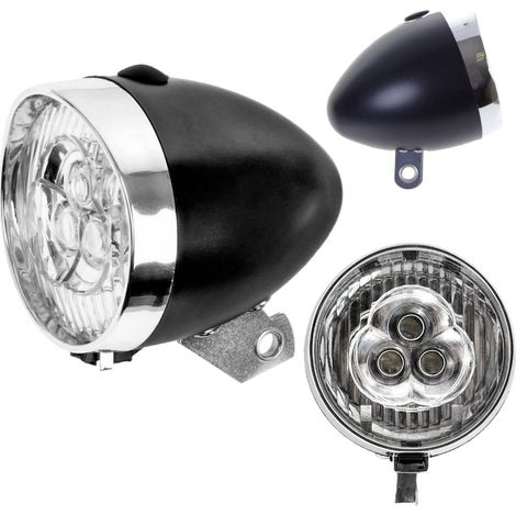 3-LED-Retro-Fahrradgabelleuchte, schwarz, inklusive AAA-Batterien (1/4)