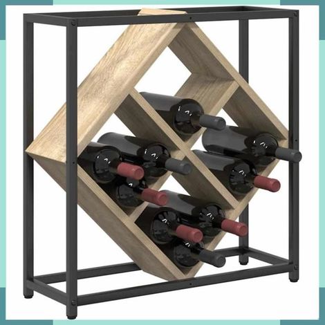 Étagère à vin - 868220 - Chêne Sonoma - 16 bouteilles - Bois d'ingénierie 51 x 18 x 52,5 cm (1/5)