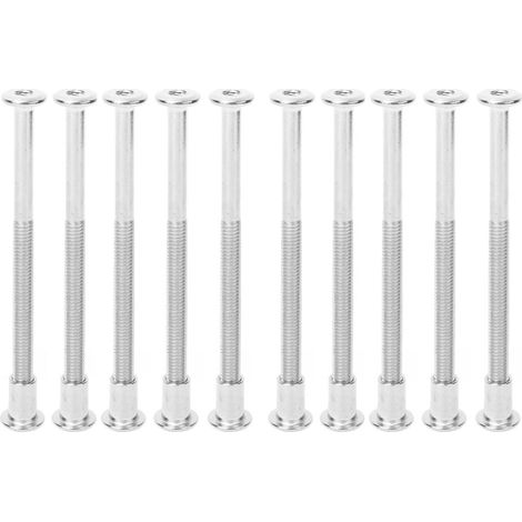 Jeu de 10 écrous et vis à six pans creux M6 x 90 mm, acier carbone nickelé, 12 mm (1/5)