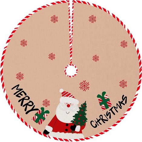 Jupe de sapin de Noël de 90 cm de diamètre, tabliers de fond pour sapin de Noël, décoration de sapin de Noël, décoration d'intérieur (Style 27) (1/5)