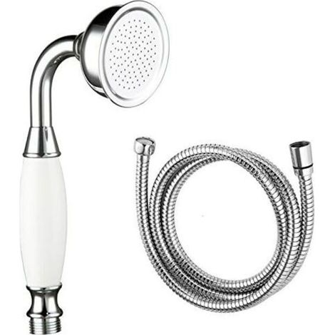 Traditional shower head with shower jet and 59-inch chrome hose (1/4)