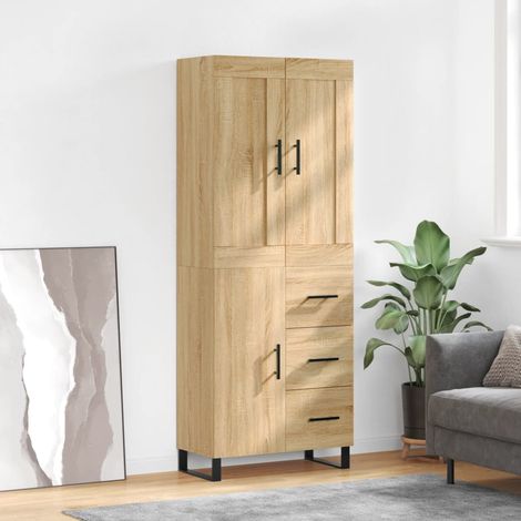 Highboard Sonoma-Eiche 69,5x34x180 cm Holzwerkstoff