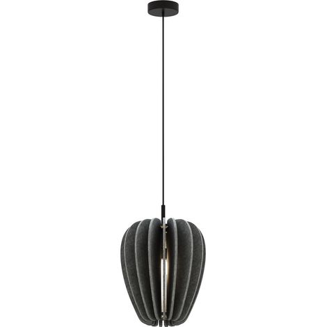 Maytoni Cambio Slim Lampadario moderno a sospensione nero 1xE27 paralume grigio (1/5)