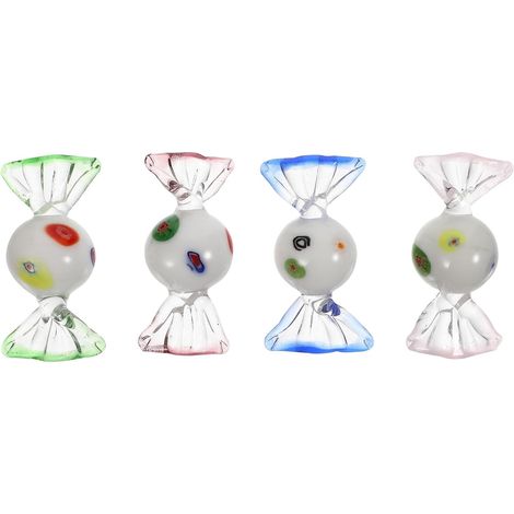 4 Pièces D'ornements en Verre Vintage pour Bonbons, Décorations Légères et Élégantes en Verre Synthétique Coloré, Maison Fêtes (1/5)