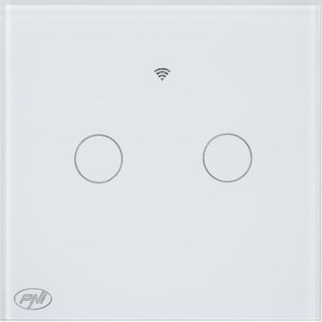 PNI SafeHome PT202L WiFi Smart Touch Switch, 10A, Tuya Smart app control, compatible Alexa et Google Assistant - Live Wire, no null (1/4)