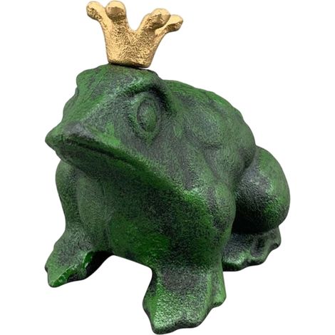 Froschfigur mit Krone, dekoratives Accessoire für Glück (1/2)