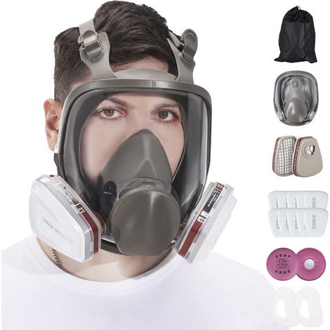 6800 Masque Respiratoire Intégral, Casque de Protection Faciale Pour Peindre, Vapeur et Poussière Organiques, Masque anti Poussière, Masque Pour Peinture, Masque a Gaz, Deux Types de Connect (1/5)