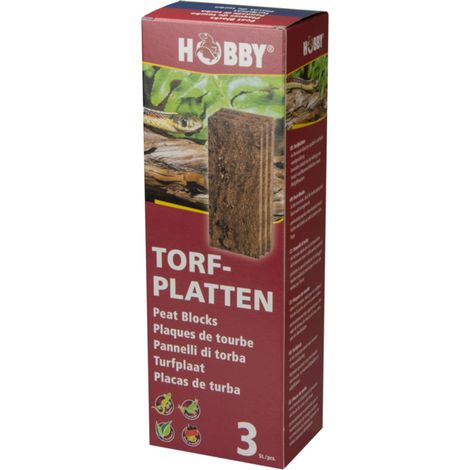 Hobby Torfplatten, 3 Stück - natürliche Dekoration für Aquarien und Terrarien