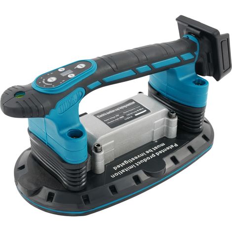Vibreur à ventouse pour carrelage – bleu, 21V, 400 kg, affichage digital, Niveau à bulle intégré, 12,4×7,28 pouces – Idéal pour carreaux 30-300 cm