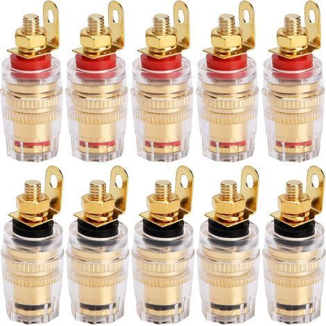 lot de 10 Connecteur de Prise de Prise Banane 4 mm pour borne de Haut Parleur amplificateur Plaque Murale (1/5)