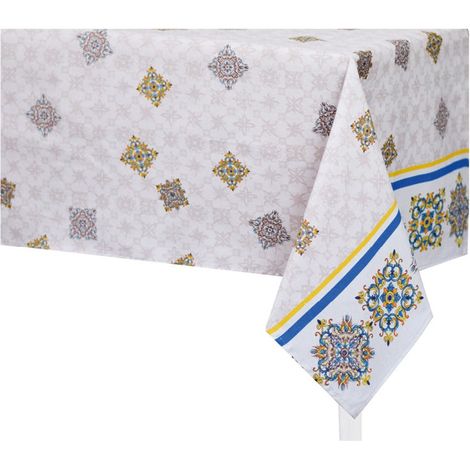 Preziosa Home Tovaglia Loneta 140 x 240 Cm Stampata Coccinelle e Cactus Ass. Cotone 1 Pz
