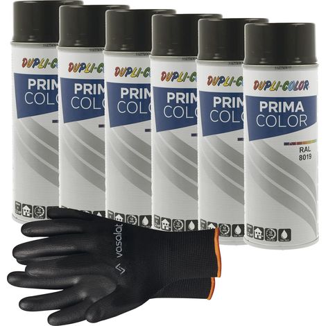 vasalat Dupli-Color Lackspray graubraun glänzend RAL 8019 - Sprühlack für Metall, Kunststoff und Holz - wetterfeste Sprühfarbe für den Innen- und Außenbereich UV -beständig, 6 Stück (1/5)