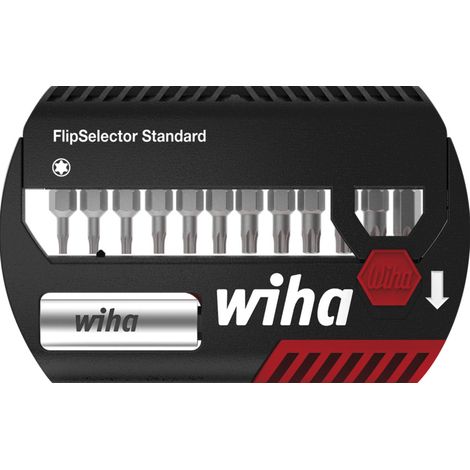 Wiha Set di inserti FlipSelector Standard 25 mm TORX® 13 pz. 1/4" C6,3 con clip per cintura (39056) (1/2)