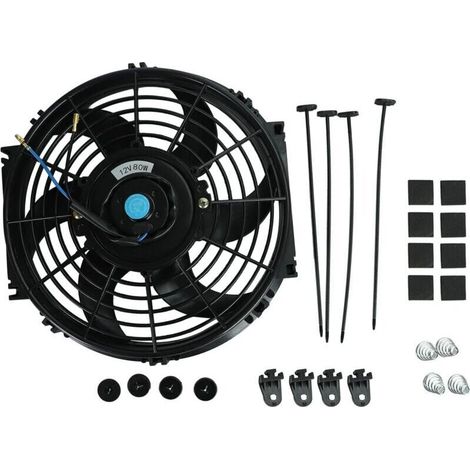 10 Inch 12V 80W Universal Slim Electric Radiator Fan Push Pull-Fold Motor (1/4)