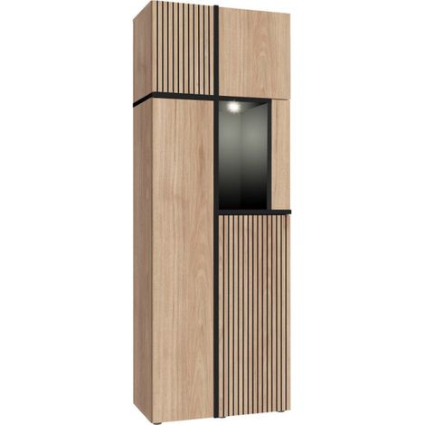 Bibliothèque Design LED "Cross" 195cm Naturel (1/4)