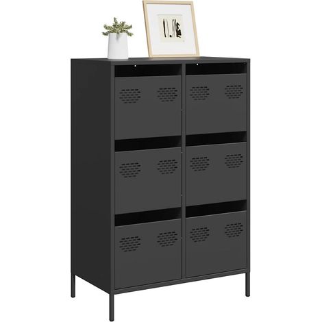 Highboard Schwarz 68x39x101,5 cm Stahl