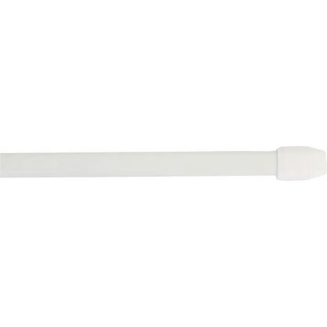 Tringle ovale 10x5 mm, 50 à 80cm, avec pitons de fixations, blanc, 2 pièces