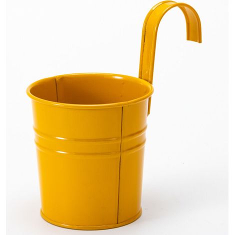 2 Pots De Fleurs En Métal Suspendus, Jardinière En Pot En Fer Avec Trou De Drainage, Parfaits Pour La Décoration Du Jardin（couleur orange） (1/5)